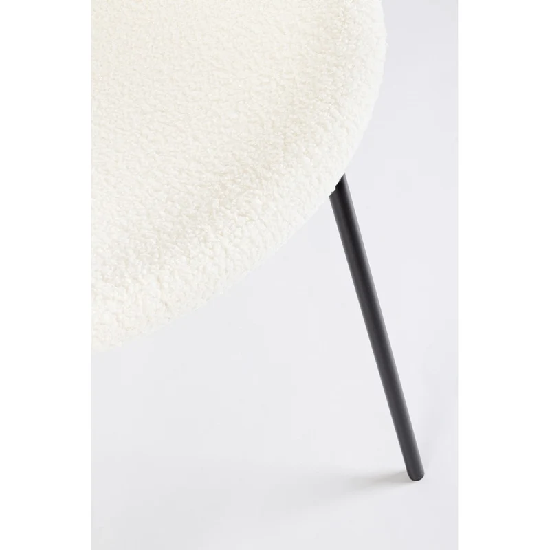 Set di 2 Sedie Imbottite in Tessuto Bouclé con Gambe in Acciaio - VIOLET