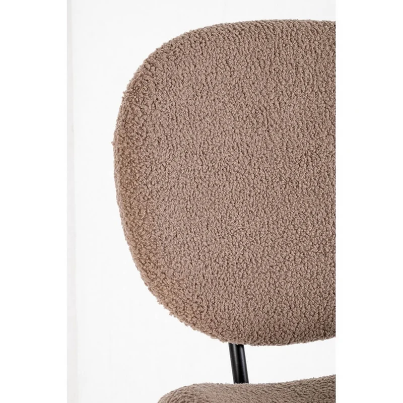 Set di 2 Sedie Imbottite in Tessuto Bouclé con Gambe in Acciaio - VIOLET