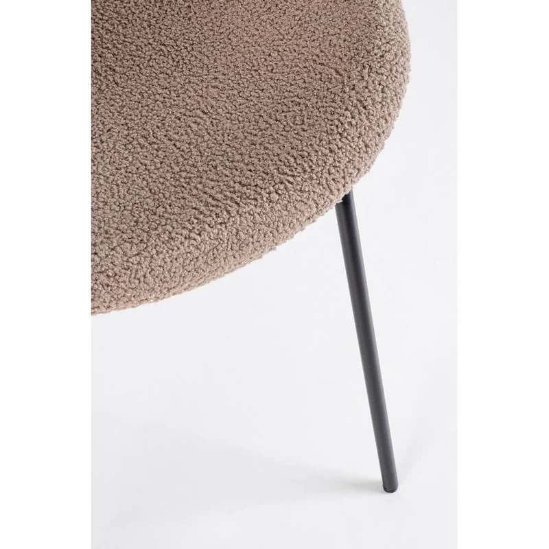 Set di 2 Sedie Imbottite in Tessuto Bouclé con Gambe in Acciaio - VIOLET