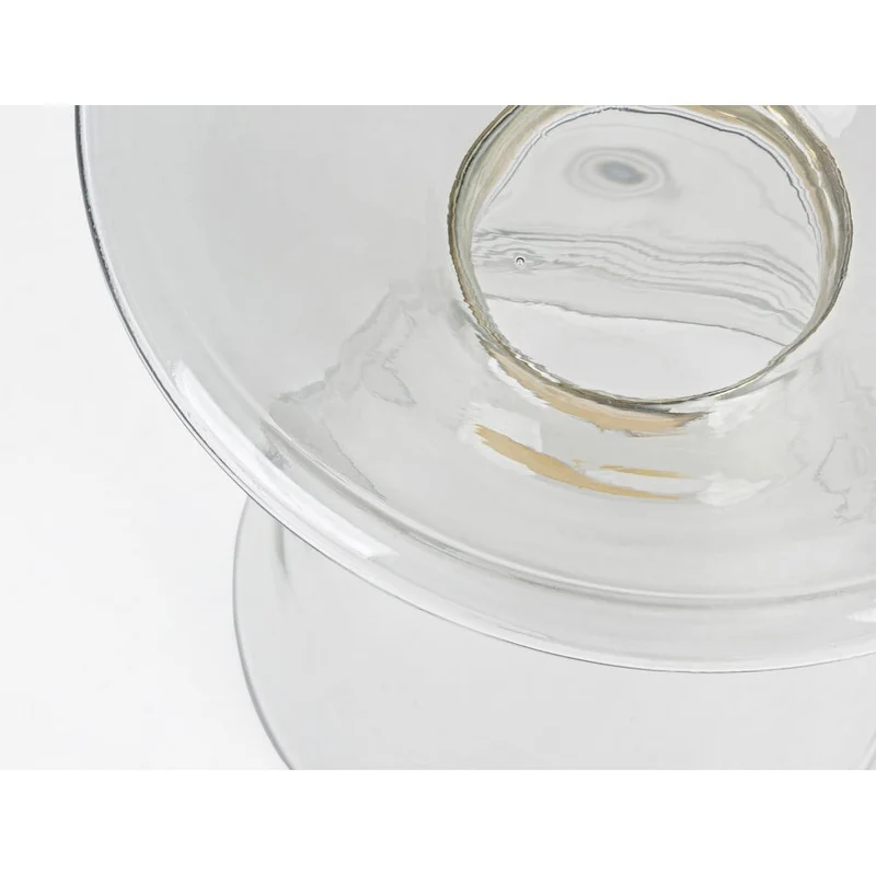 Tavolino in vetro trasparente con anello decorativo dorato - VERDANT