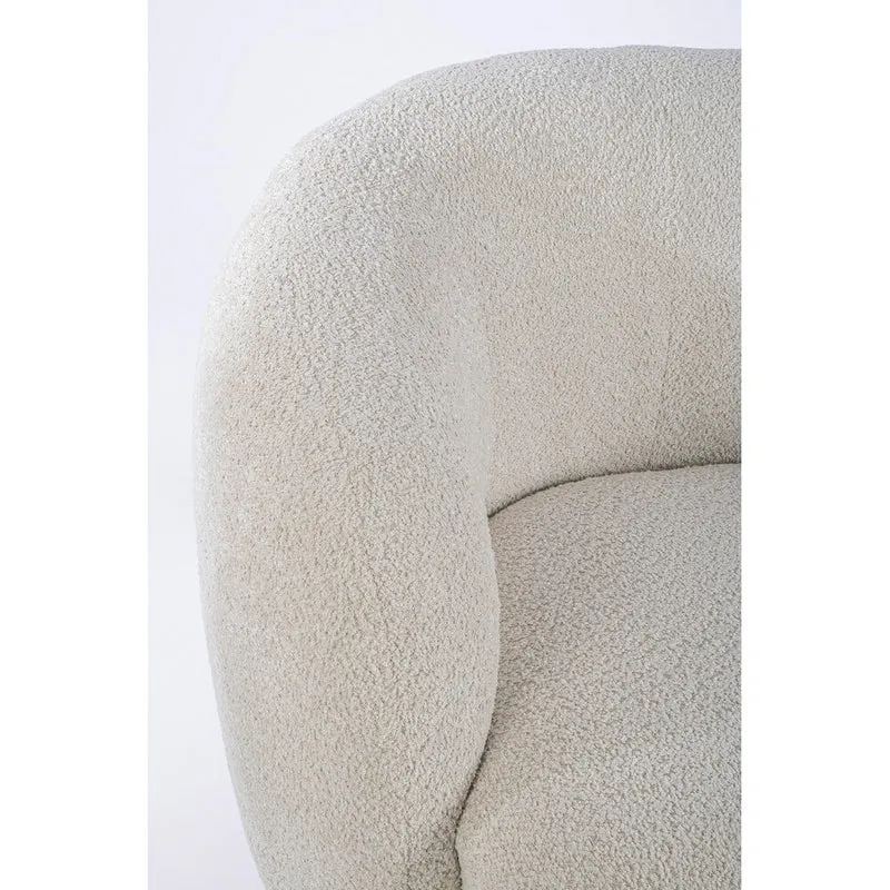 Poltrona Imbottita con Rivestimento Bouclé Effetto Lana - THEA