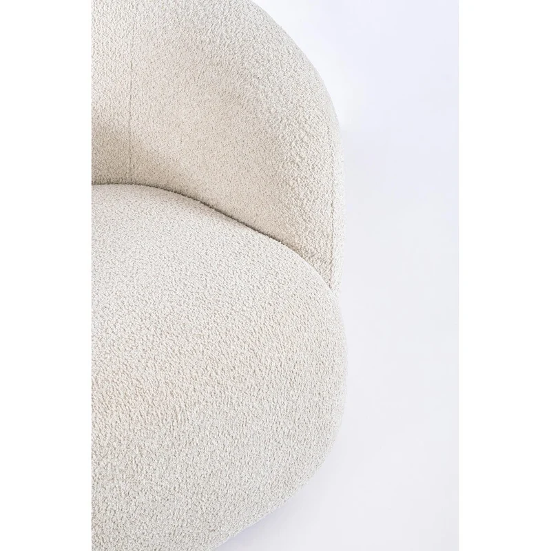 Poltrona Imbottita con Rivestimento Bouclé Effetto Lana - THEA