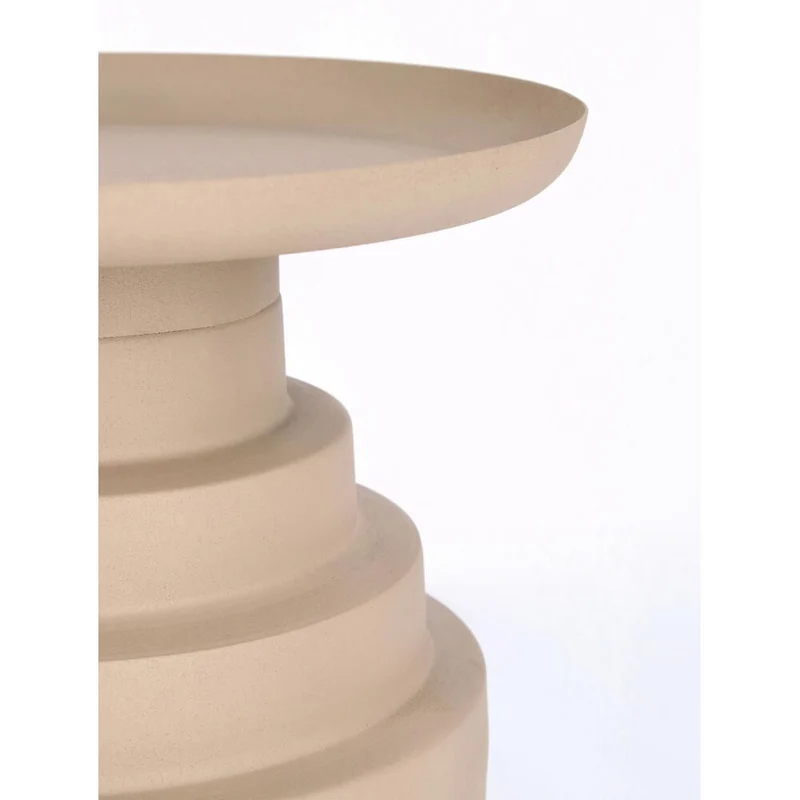 Tavolino in Acciaio con Base Scalonata Effetto Opaco Beige - SYMP