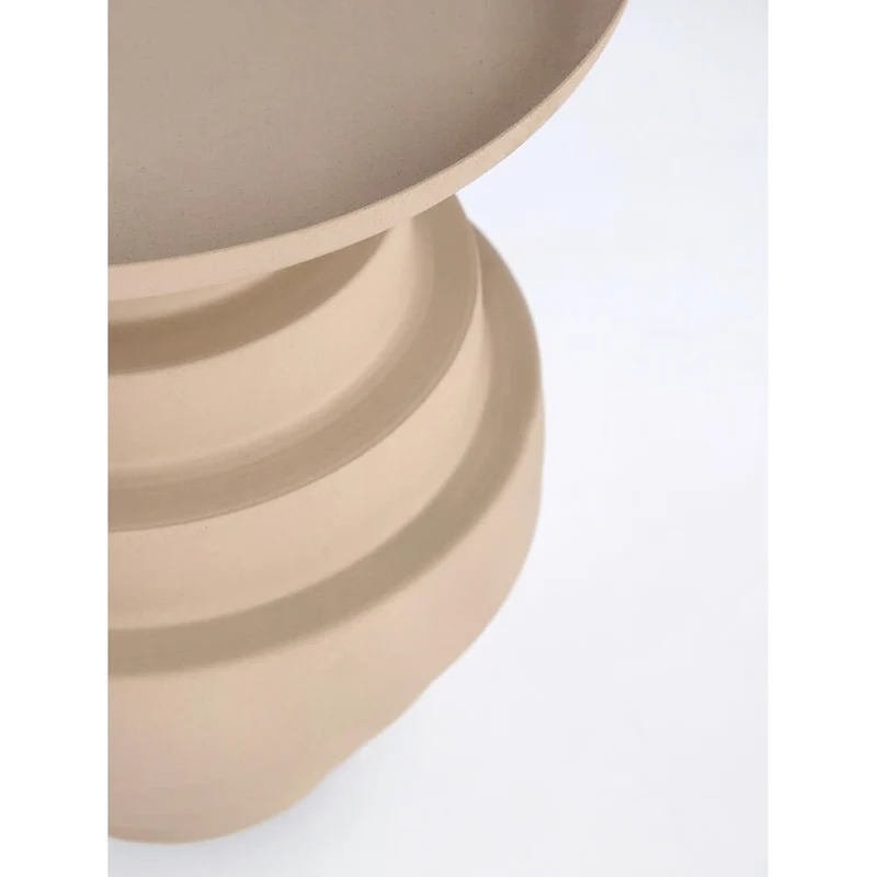 Tavolino in Acciaio con Base Scalonata Effetto Opaco Beige - SYMP