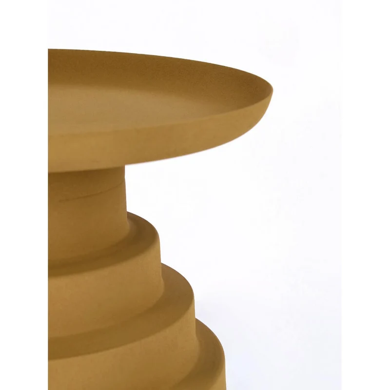 Tavolino in Acciaio con Base Scalonata Effetto Opaco Beige - SYMP