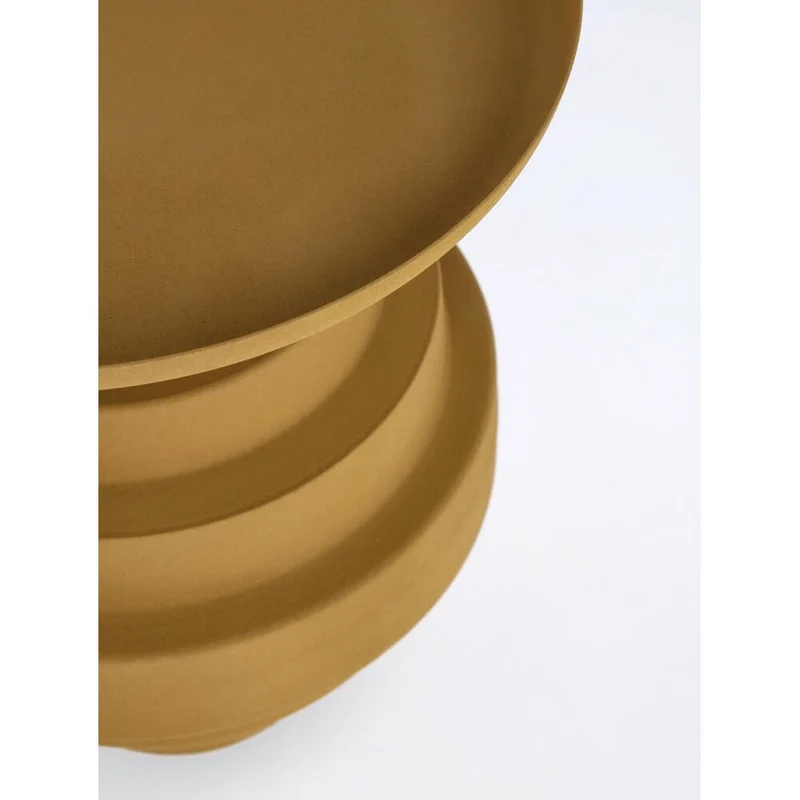 Tavolino in Acciaio con Base Scalonata Effetto Opaco Beige - SYMP