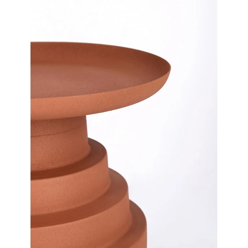 Tavolino in Acciaio con Base Scalonata Effetto Opaco Beige - SYMP