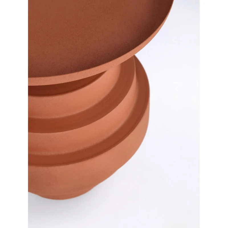 Tavolino in Acciaio con Base Scalonata Effetto Opaco Beige - SYMP