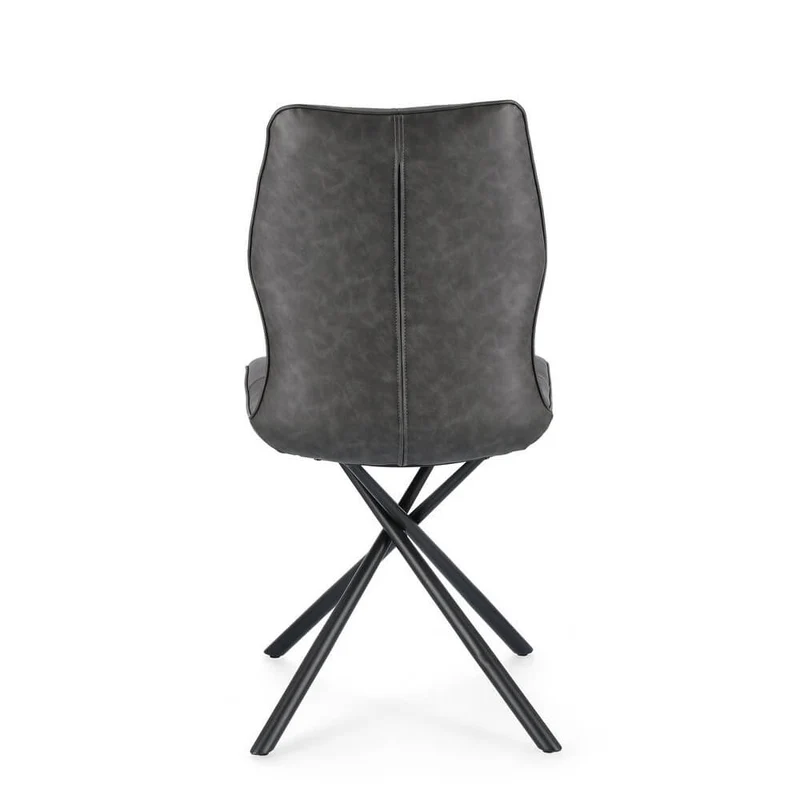 Set di 2 Sedie Imbottite in Similpelle con Gambe in Acciaio - SOPHIA