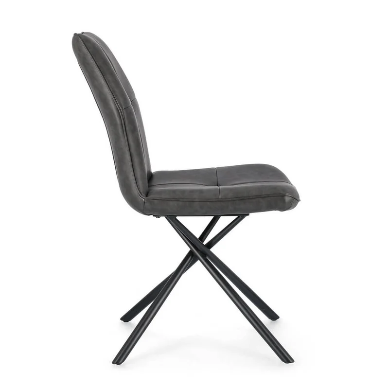 Set di 2 Sedie Imbottite in Similpelle con Gambe in Acciaio - SOPHIA