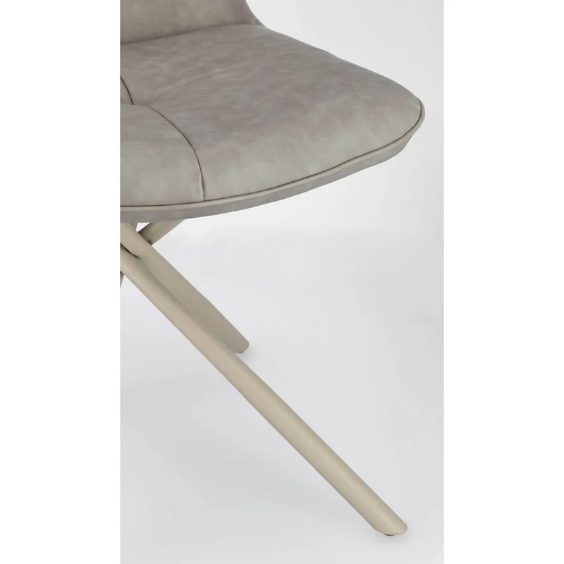 Set di 2 Sedie Imbottite in Similpelle con Gambe in Acciaio - SOPHIA