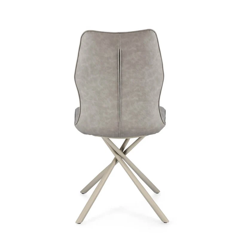 Set di 2 Sedie Imbottite in Similpelle con Gambe in Acciaio - SOPHIA