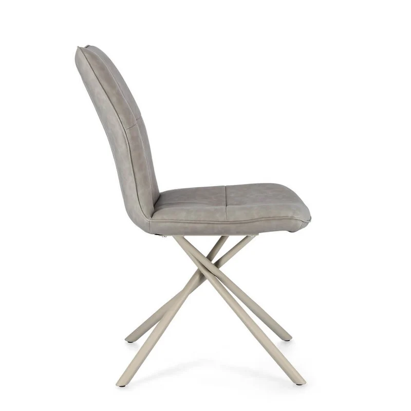Set di 2 Sedie Imbottite in Similpelle con Gambe in Acciaio - SOPHIA
