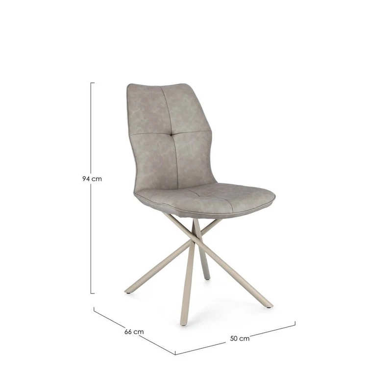 Set di 2 Sedie Imbottite in Similpelle con Gambe in Acciaio - SOPHIA