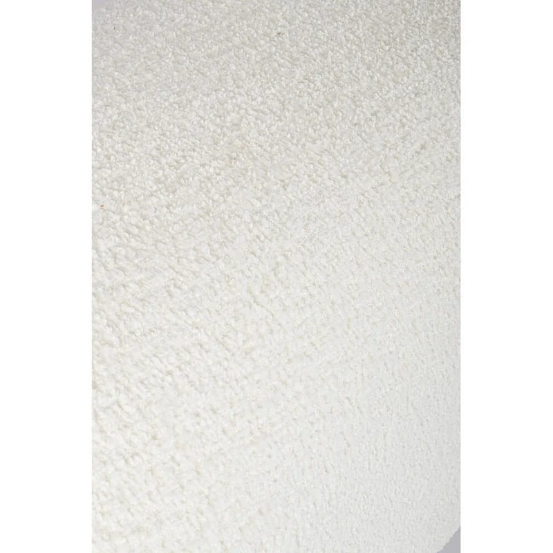 Panca imbottita effetto bouclé con gambe in legno naturale - SIENNA