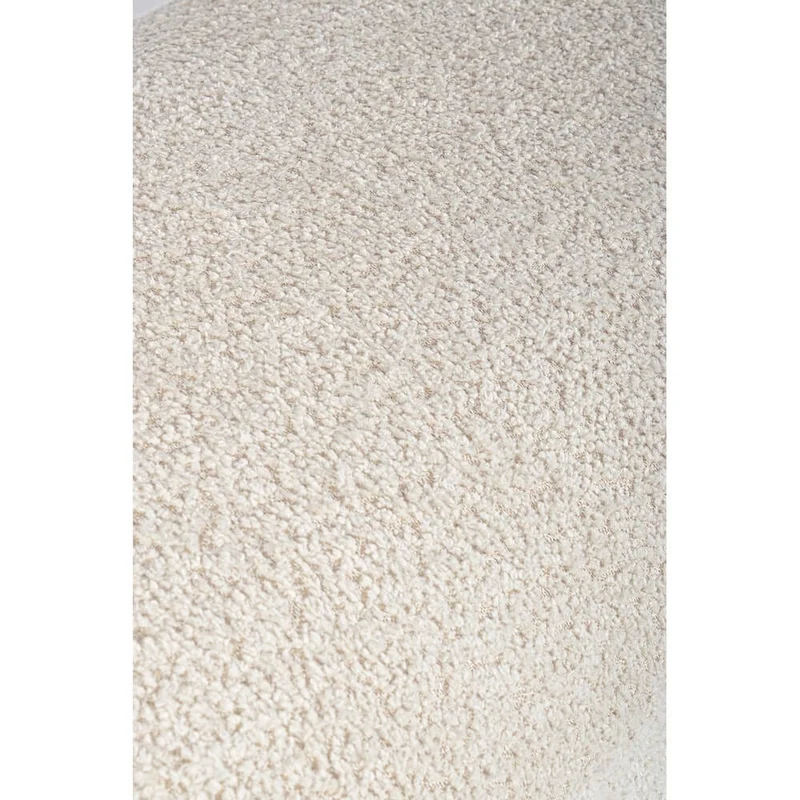 Panca imbottita effetto bouclé con gambe in legno naturale - SIENNA