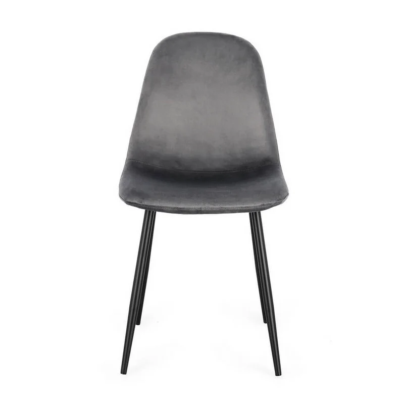 Set di 4 Sedie Imbottite in Velluto con Gambe in Acciaio - IRELIA