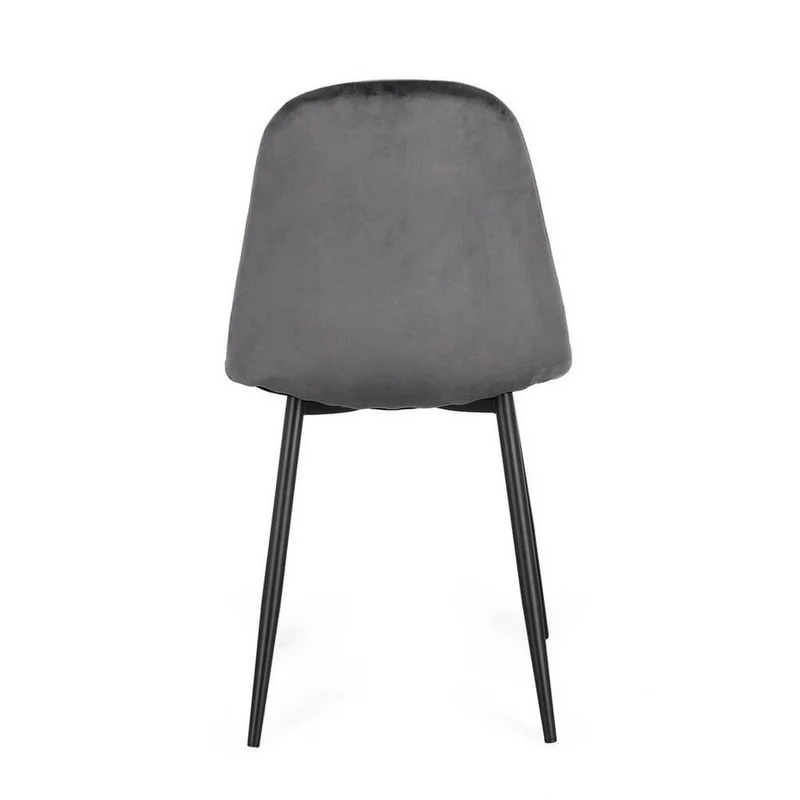 Set di 4 Sedie Imbottite in Velluto con Gambe in Acciaio - IRELIA