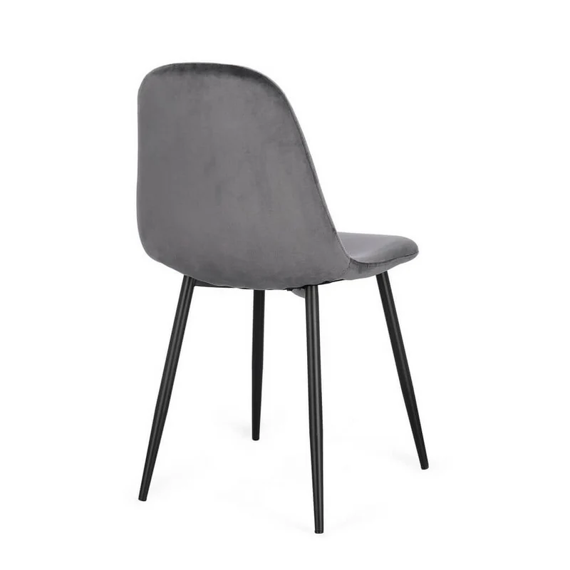 Set di 4 Sedie Imbottite in Velluto con Gambe in Acciaio - IRELIA