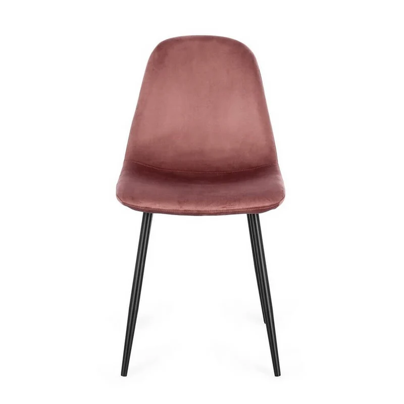 Set di 4 Sedie Imbottite in Velluto con Gambe in Acciaio - IRELIA