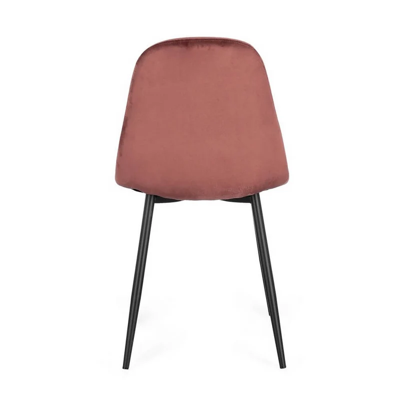 Set di 4 Sedie Imbottite in Velluto con Gambe in Acciaio - IRELIA