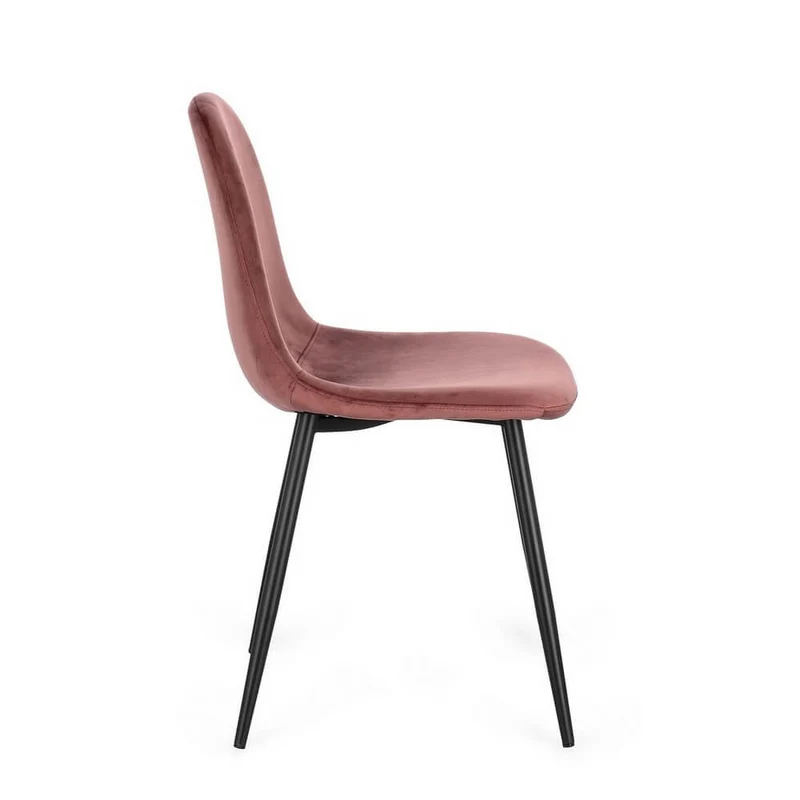 Set di 4 Sedie Imbottite in Velluto con Gambe in Acciaio - IRELIA