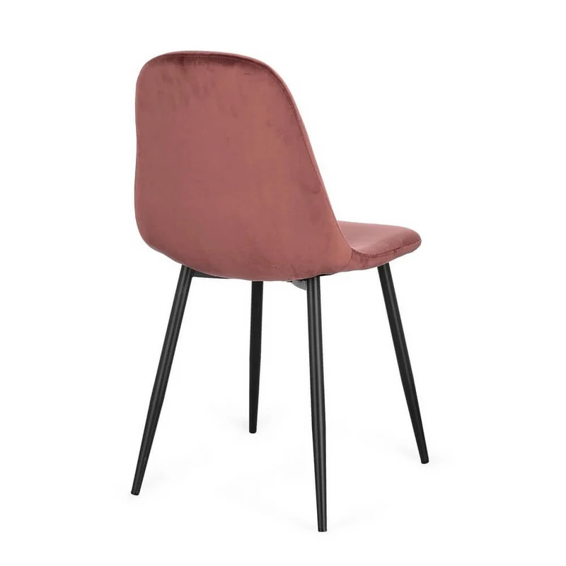 Set di 4 Sedie Imbottite in Velluto con Gambe in Acciaio - IRELIA