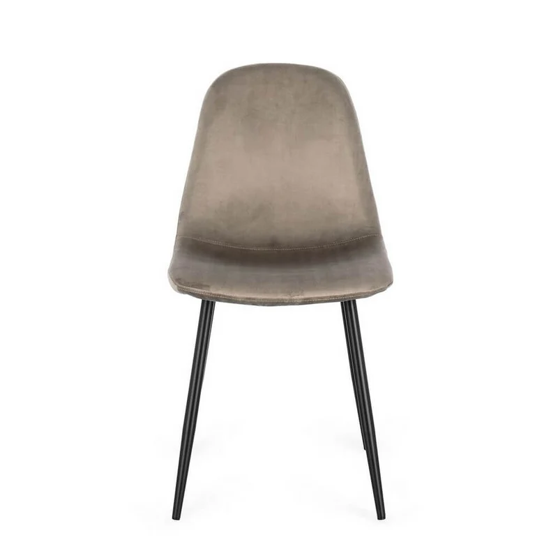 Set di 4 Sedie Imbottite in Velluto con Gambe in Acciaio - IRELIA