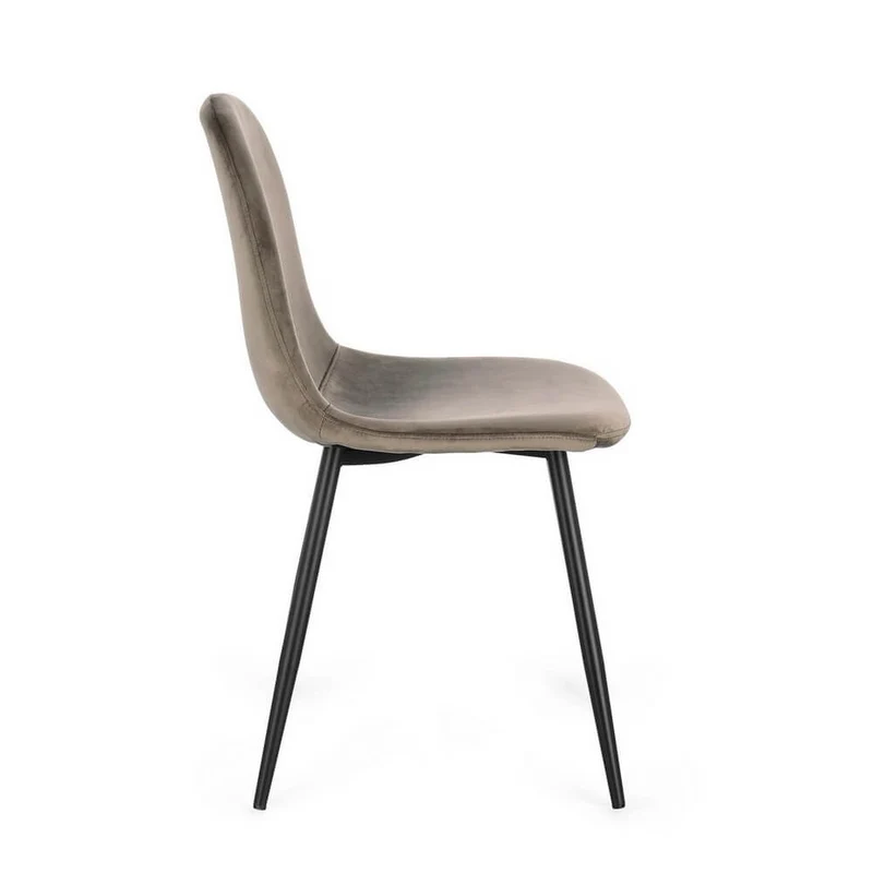 Set di 4 Sedie Imbottite in Velluto con Gambe in Acciaio - IRELIA