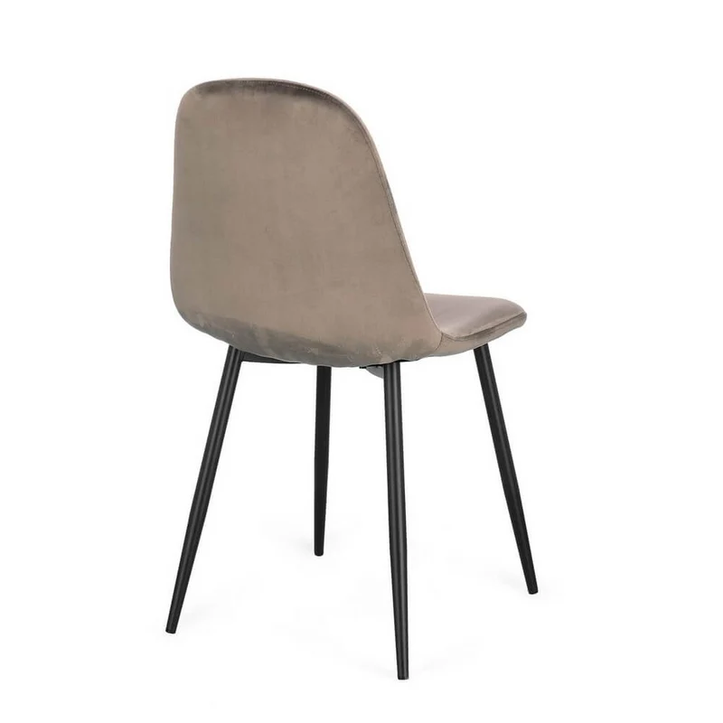 Set di 4 Sedie Imbottite in Velluto con Gambe in Acciaio - IRELIA