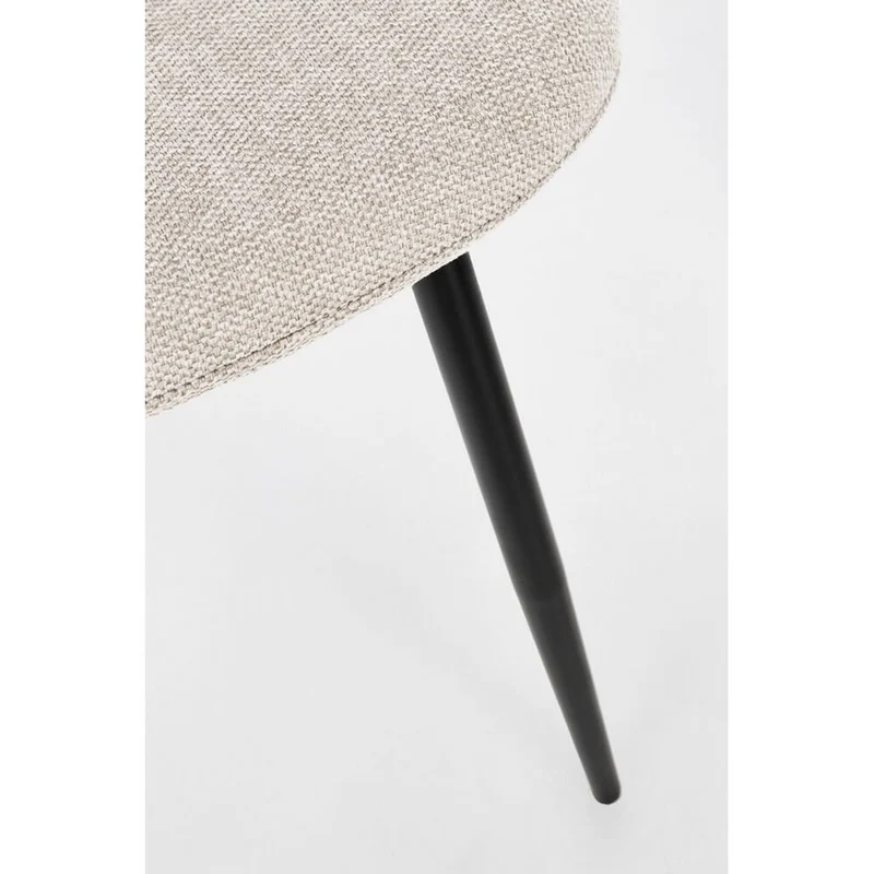Set di 4 Sedie Imbottite in Tessuto con Gambe in Acciaio Nero - IRELIA