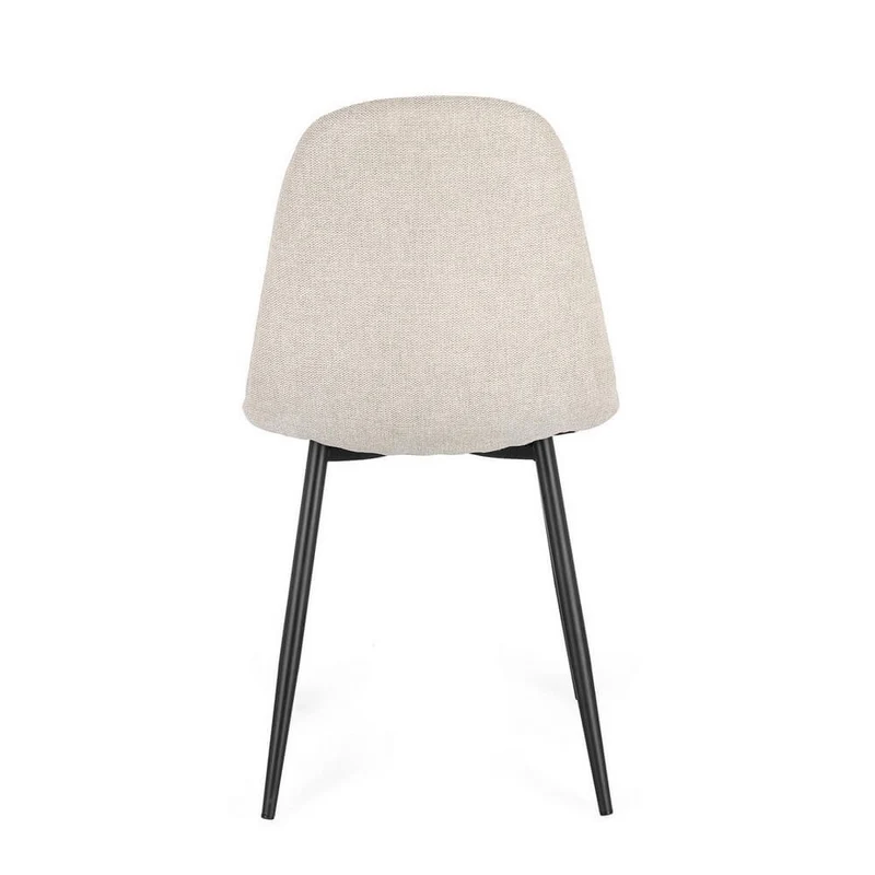 Set di 4 Sedie Imbottite in Tessuto con Gambe in Acciaio Nero - IRELIA