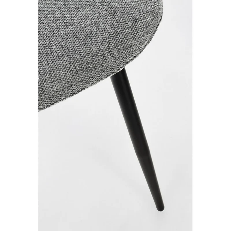 Set di 4 Sedie Imbottite in Tessuto con Gambe in Acciaio Nero - IRELIA