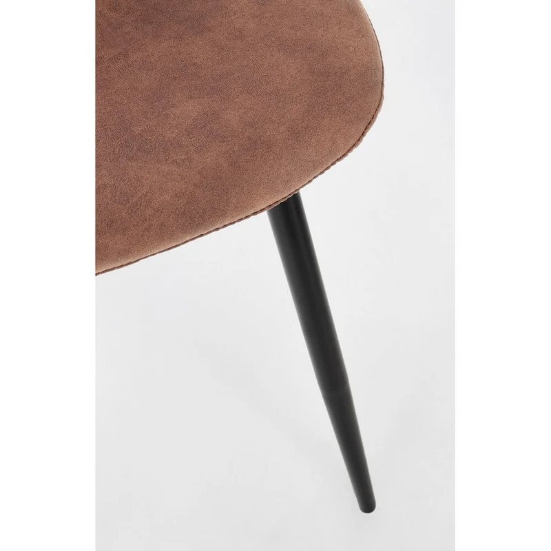 Set di 4 Sedie Imbottite in Tessuto con Gambe in Acciaio Nero - IRELIA