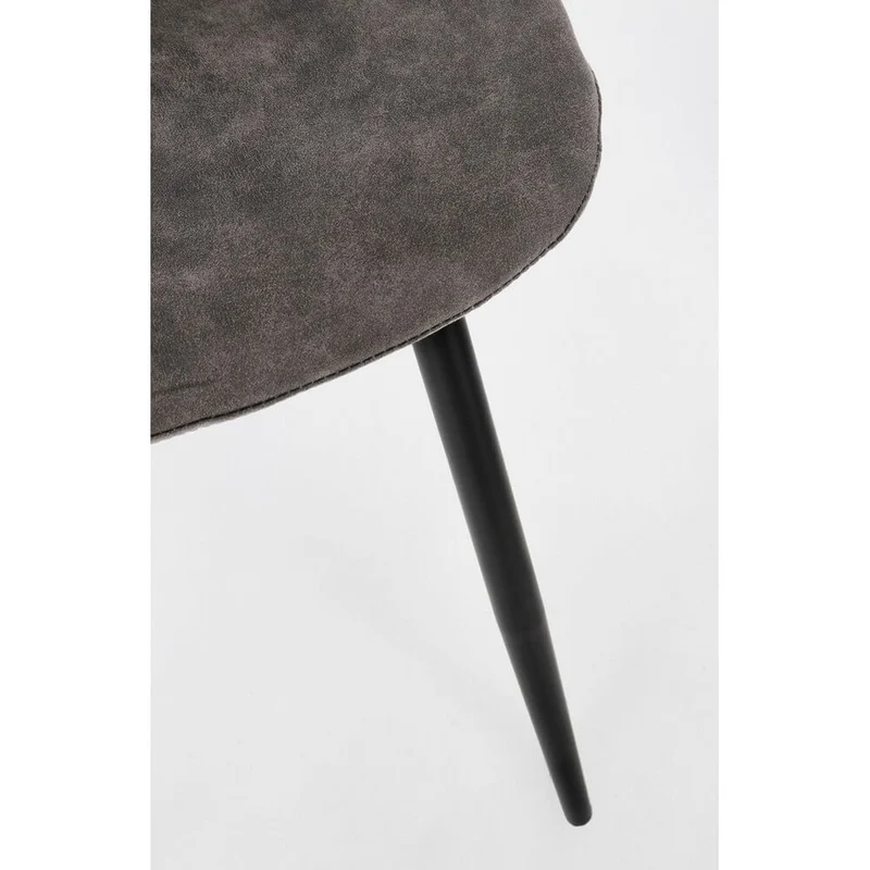 Set di 4 Sedie Imbottite in Tessuto con Gambe in Acciaio Nero - IRELIA