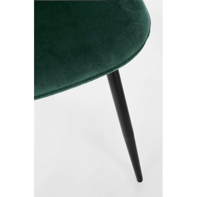 Set di 4 Sedie Imbottite in Tessuto con Gambe in Acciaio Nero - IRELIA