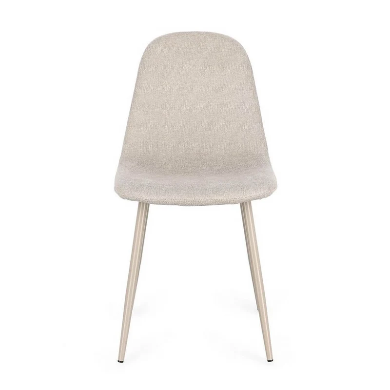 Set di 4 Sedie Imbottite in Tessuto con Gambe in Acciaio Nero - IRELIA