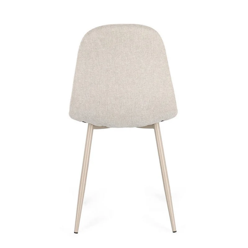 Set di 4 Sedie Imbottite in Tessuto con Gambe in Acciaio Nero - IRELIA