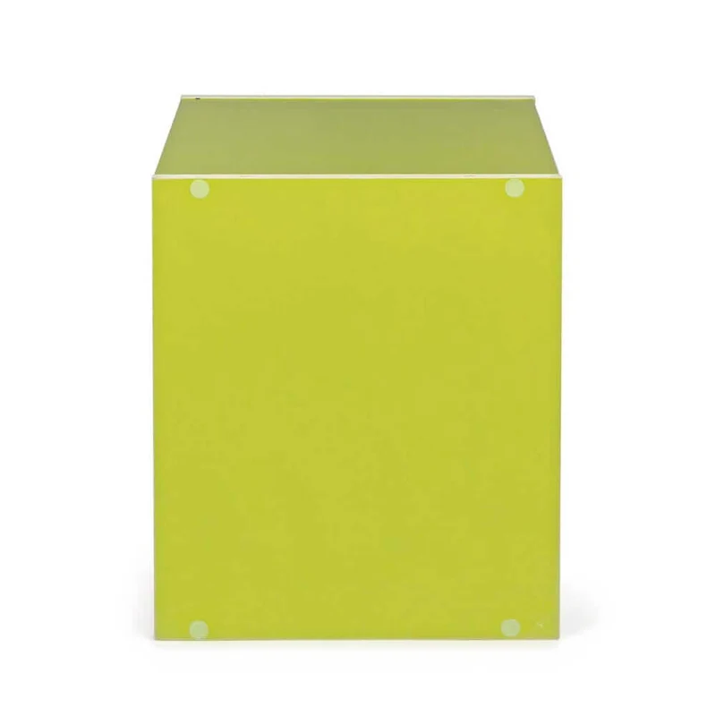 Cubo Modulare con Mensola in Legno Verde per Soggiorno - NIXO