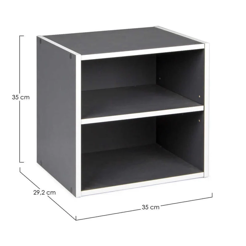 Cubo Modulare con Mensola in Legno Verde per Soggiorno - NIXO