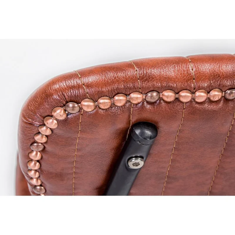 Set di 2 Sedie Imbottite in Similpelle Vintage con Struttura in Acciaio - CAMILLE