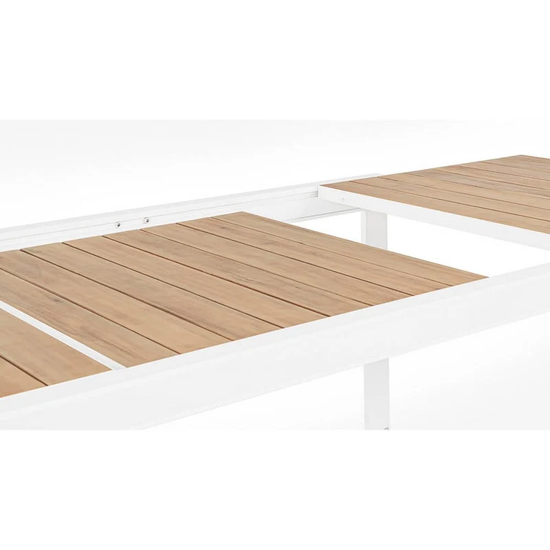 Tavolo da Giardino Allungabile in Alluminio Effetto Legno - SEAFARER