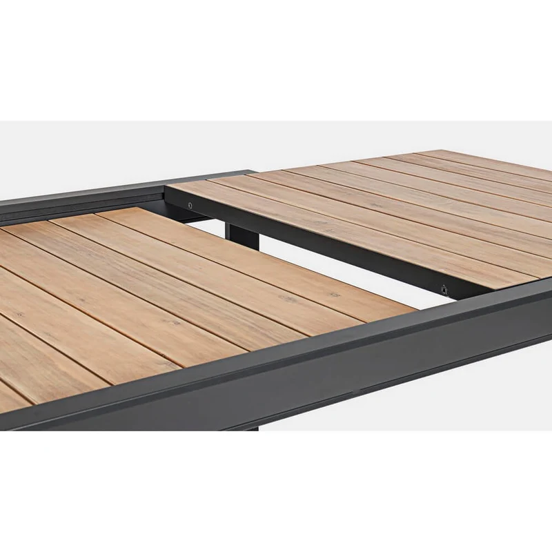 Tavolo da Giardino Allungabile in Alluminio Effetto Legno - SEAFARER