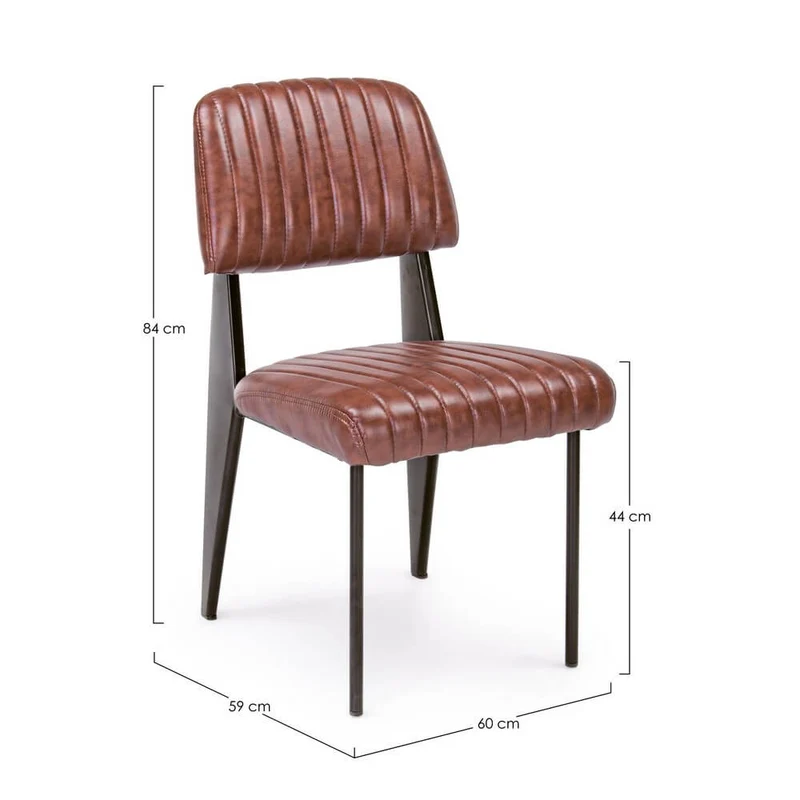Set di 2 Sedie Imbottite in Similpelle con Struttura in Acciaio - BRYCE