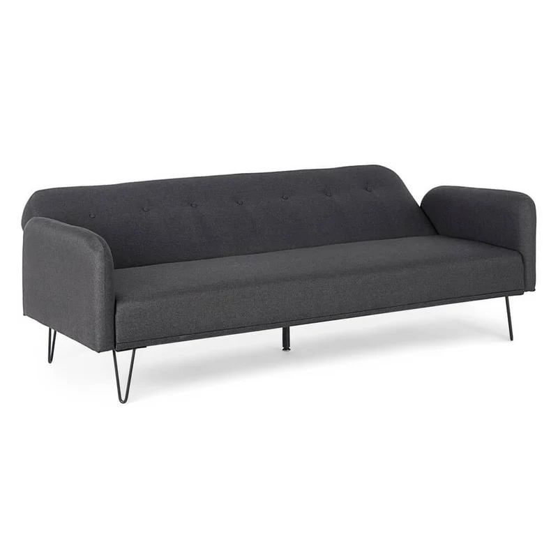Divano Letto in Tessuto con Gambe in Acciaio Stile Moderno - BRIANNA