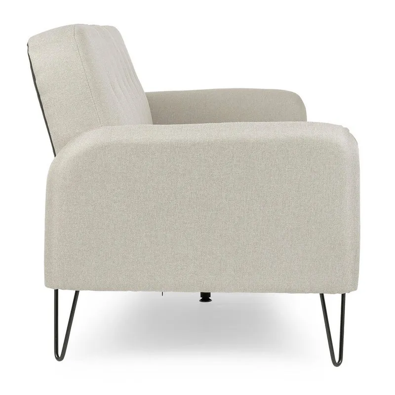 Divano Letto in Tessuto con Gambe in Acciaio Stile Moderno - BRIANNA