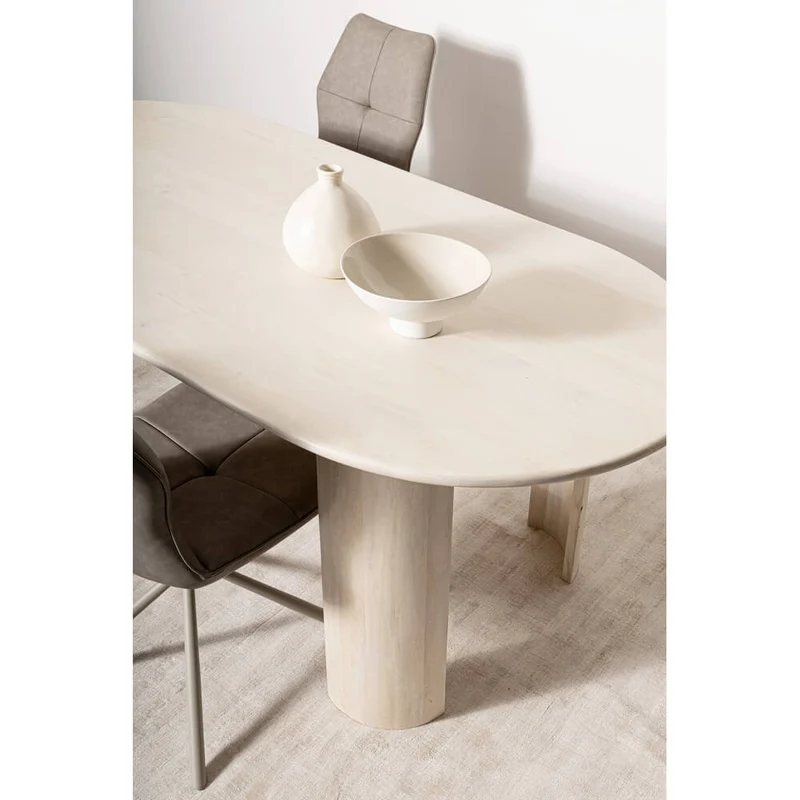 Tavolo da pranzo ovale in legno di mango naturale 210x100 - BRANCH