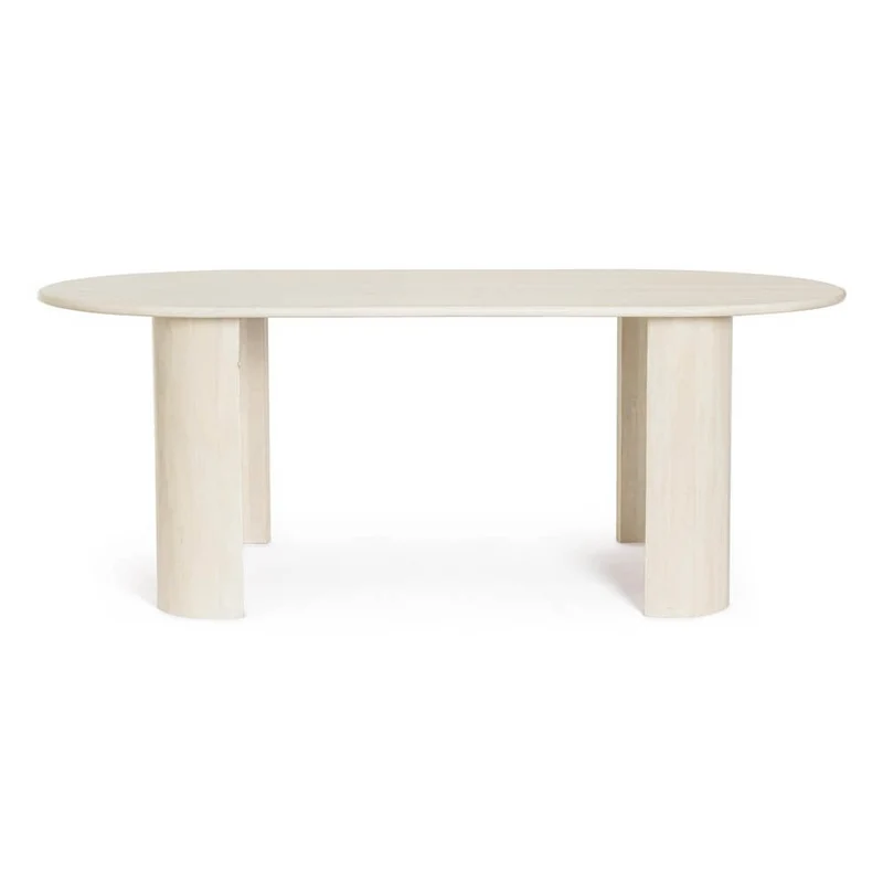 Tavolo da pranzo ovale in legno di mango naturale 210x100 - BRANCH
