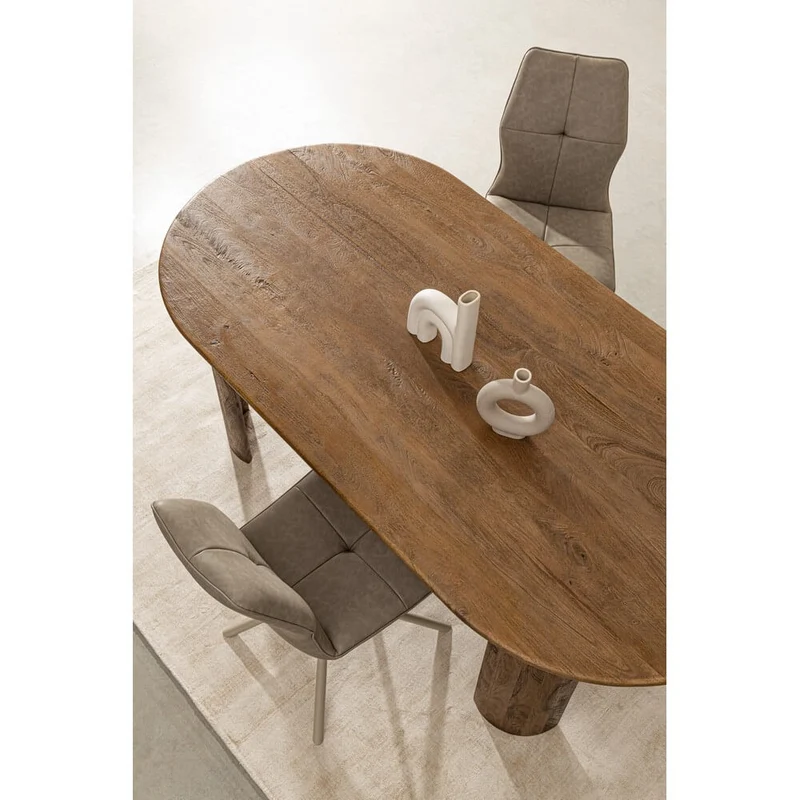 Tavolo da pranzo ovale in legno di mango naturale 210x100 - BRANCH
