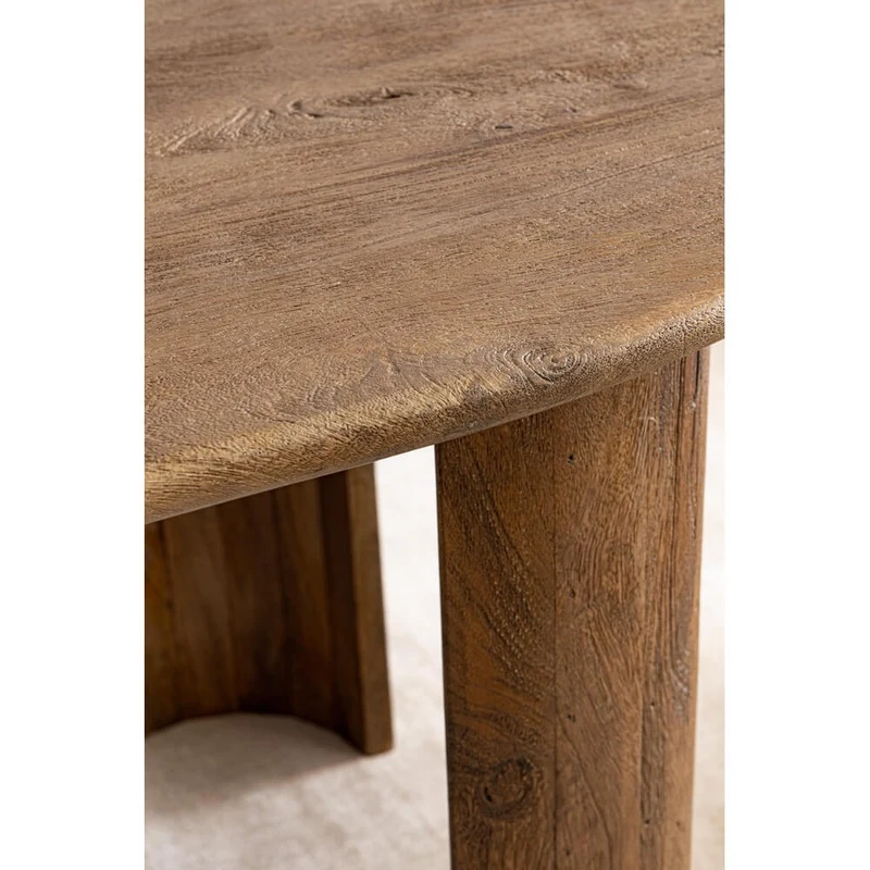 Tavolo da pranzo ovale in legno di mango naturale 210x100 - BRANCH